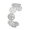 Tree of Life 304 Stainless Steel Cuff Bangles for Women BJEW-B104-21P-1