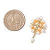 Glass Seed Beaded Flower Pendants PALLOY-MZ00827-3