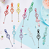 12Pcs 12 Colors Alloy Beadable Keychain Bar KEYC-SC0001-45-7