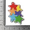 Printed Pride Rainbow Acrylic Big Pendants OACR-L018-15A-3