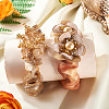 2Pcs 2 Colors Chic Solid Color French Satin Pigtail Hair Tie for Elegant Hairstyles OHAR-TA0001-10C-8
