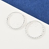 Brass Textured Hoop Earrings EJEW-F378-03C-S-1