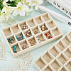 18 Grids Rectangle Wood Covered with Velvet Jewelry Trinket Display Trays LS-AJEW-WH20054-062H-01-3
