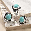 Synthetic Turquoise Adjustable Rings G-P560-03AS-19-1