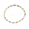 Stainless Steel Square Link Chain Bracelets for Women Men LS-BJEW-M319-01D-GP-1