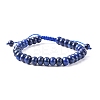Adjustable Natural Lapis Lazuli Braided Bead Bracelets BJEW-F369-A15-3