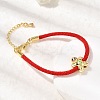 Christmas Nylon Cord Bracelets BJEW-L715-02G-01-3