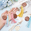 WADORN 5Pcs 5 Colors PU Leather Tassel Big Pendant Decorations with Wooden Mama Charm HJEW-WR0001-02-4