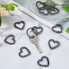 10Pcs Heart Zinc Alloy Spring Gate Rings FIND-DC0008-21-5