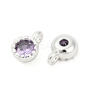 Brass Pave Cubic Zirconia Pendants KK-H204-03S-03-2