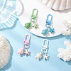 4Pcs Turtle & Starfish Synthetic Turquoise Pendant Decorations HJEW-JM04264-1