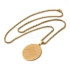 Oval 201 Stainless Steel Ankh Cross Eye Of Horus Egypt Religion Pendant Necklaces for Women and Men NJEW-F324-05G-2