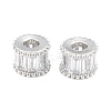 Brass Micro Pave Clear Cubic Zirconia Beads ZIRC-L101-08P-1