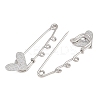 Crisscross Heart 304 Stainless Steel Safety Pins Brooch Findings SA-CBA098D-15E-P03-2