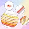 9 Strands 9 Colors Flat Round Handmade Polymer Clay Beads CLAY-WR0001-01-3