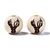 Unfinished Natural Wood European Beads WOOD-S057-033-2