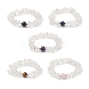 Natural Quartz Crystal Chips & Mixed Gemstone Stretch Bracelet for Women BJEW-JB09230-1