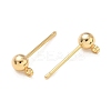 SHEGRACE Brass Round Ball Stud Earring Findings XGR0051G-39G-2