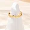925 Sterling Silver Micro Pave Clear Cubic Zirconia Adjustable Cuff Rings for Women RJEW-G351-04G-1