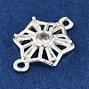 Brass Clear Cubic Zirconia Connector Charms KK-I719-02S-2
