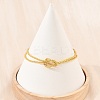 Brass Chain Knot 2-Strand Bracelets for Women KK-CBA68DA-17A-G-1