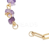 3Pcs 3 Styles Synthetic Turquoise & Natural Rose Quartz & Amethyst Chip Bead Link Chain Bracelet Making AJEW-JB01400-3
