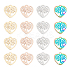 16Pcs 4 Colors 201 Stainless Steel Pendants STAS-DC0002-83-1