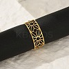 Hollow Out 304 Stainless Steel Enamel Cuff Rings for Women LS-RJEW-G338-11G-1