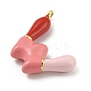Brass Enamel Pendants KK-E093-03G-W-2