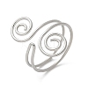 304 Stainless Steel Round Wrap Open Cuff Rings for Women Men RJEW-Z071-02A-P-4