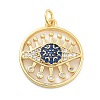 Evil Eye Rack Plating Brass Micro Pave Cubic Zirconia Pendants KK-Z071-69G-01-1