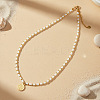 304 Stainless Steel Saint Benedict Medal Pendant Glass and Brass Beaded Short Necklaces for Women Daily Wear AB8901-3