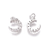 Brass Micro Pave Clear Cubic Zirconia Charms ZIRC-I036-02P-1