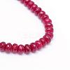 Faceted Rondelle Dyed Natural White Jade Bead Strands G-R343-6x8-07-2
