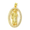 Brass Micro Pave Clear Cubic Zirconia Pendants KK-H472-42A-G-1