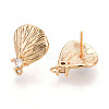 Brass with Clear Cubic Zirconia Stud Earring Findings KK-G491-57B-G-2