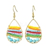 304 Stainless Steel Teardrop Dangle Earrings EJEW-MZ00127-1