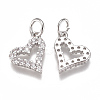 Brass Micro Pave Cubic Zirconia Charms ZIRC-F111-19P-2
