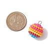 Rainbow Color Resin Waxberry Pendants PALLOY-JF02777-2