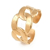 Ion Plating(IP) 304 Stainless Steel Curb Chain Shape Cuff Ring for Women RJEW-C025-31G-1