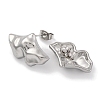 Non-Tarnish Leaf 304 Stainless Steel Stud Earrings EJEW-H013-32P-2