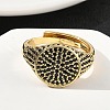 Brass Micro Pave Cubic Zirconia Cuff Rings for Women RJEW-A069-13G-4