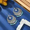 Dyed Natural Howlite Beaded Chandelier Earrings EJEW-JE05370-01-2
