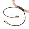 Natural Mixed Gemstone & Glass Seed Braided Bead Bracelet BJEW-JB09530-5
