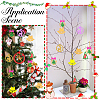 4 Sets 4 Styles Christmas Unfinished Wood Pendant Decorations WOOD-SC0001-87-5