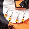 Halloween Candy Corn Handmade Lampwork & Glass Dangle Earrings EJEW-JE05871-2