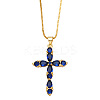 Colorful Zircon Cross Necklace Hip Hop Fashion Diamond Sweater Chain NKB266 LS-ST5349989-1