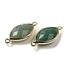 Natural Green Aventurine Faceted Connector Charms G-K347-03G-17-2
