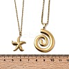 2Pcs 2 Styles 304 Stainless Steel Starfish Spiral Shell Shape Pendant Necklaces for Women NJEW-F358-01G-3