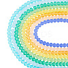 8Strands 8 Colors Baking Paint Frosted Glass Bead Strands FGLA-TA0001-05-1